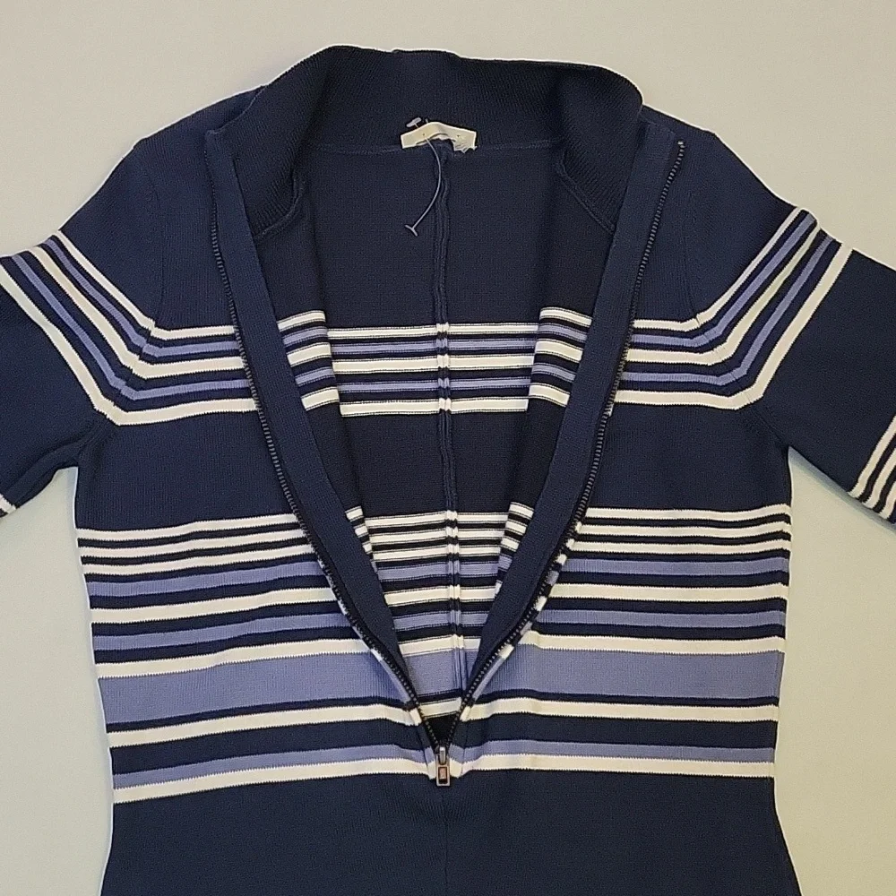 NWOT Free People Movement Blue It's Cold Outside Playsuit Navy Striped Sz XS - Picture 7 of 17